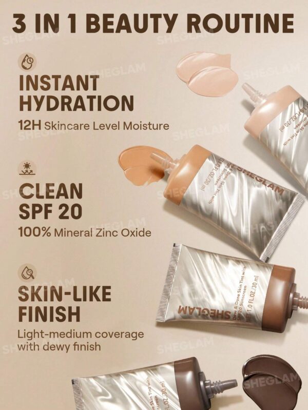 sheglam dew & done ملون خفيف للبشرة مع spf20 porcelain علامة تجارية جمال مكياج ميكب مستحضرات تجميل للنساء الفتيات مثالي لفصل الصيف الربيع مثالي ل y2k أزياء أنيقة عيد الأم هدية حفلة جاهز أفضل لون 38