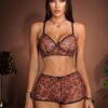 shein مجموعة ملابس داخلية نسائية بطبعة نمر وزخرفة فيونكة، أنيقة وجذابة، قطعتان 5