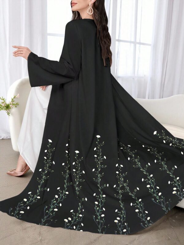 shein najma عباية أنثوية كاجوال طويلة الأكمام مطبوعة بالزهور، للربيع والخريف 2