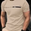 manfinity homme قميص تي شيرت رجالي بياقة دائرية وأكمام قصيرة بطبعة حرفية، قميص صيفي رجالي كاجوال 10