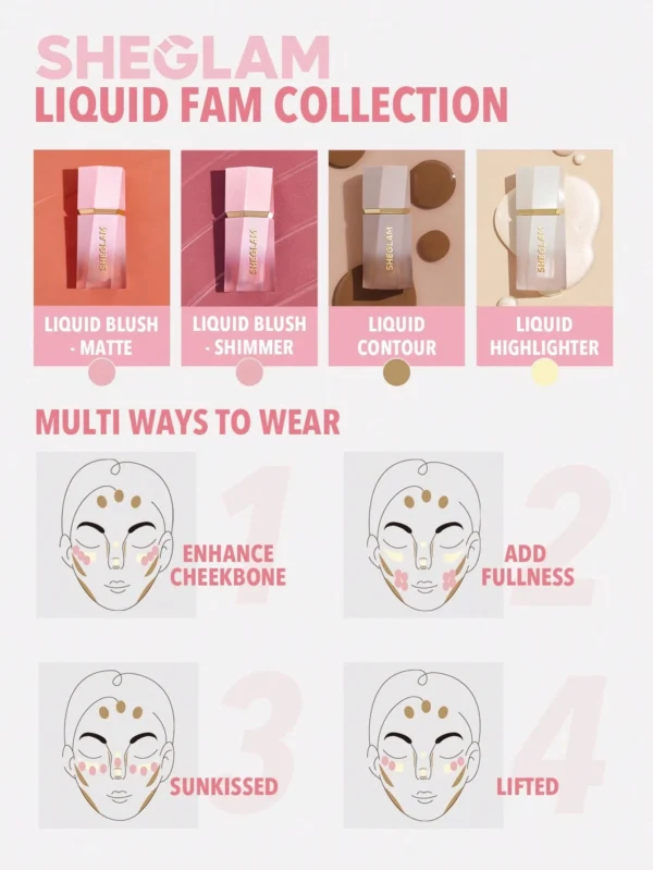 sheglam هايلايتر سائل glow bloom هايلايتر جل كريمي لامع بلمسة نهائية ندية يدوم طويلاً ومشرق وغير متكتل ومقاوم للماء وهايلايتر توهج مكياج وعيد الميلاد والشتاء وهدايا عام 2000 هايلايت هايلايتر علامة تجارية جمال مكياج ميكب مستحضرات تجميل للنساء الفتيات مثالي 9