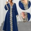 shein petite curve فستان طويل مزين بالدانتيل الأنيق، خريف/شتاء 2