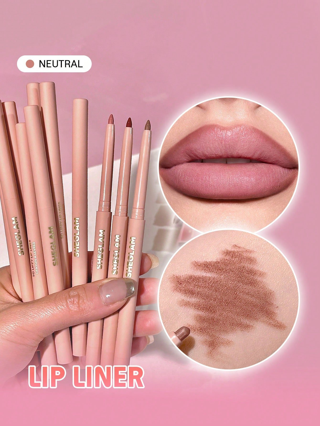 sheglam قلم تحديد الشفاه so lippy قلم تحديد الشفاه الكريمي غير اللامع misty rose ذو الصبغة العالية لا يتلاشى بسهولة، ناعم كالحرير، لون غير لامع، مكياج الشفاه، حفلة عيد الميلاد ، قلم تحديد الشفاه روج محدد قوس شفايف علامة تجارية جمال مكياج ميكب مستحضرات تجم 5