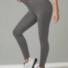 shein tall سروال أبيض مضفر ضيق مع تصميم بسيط للارتداء اليومي والنشاط، سروال أبيض للنساء 4