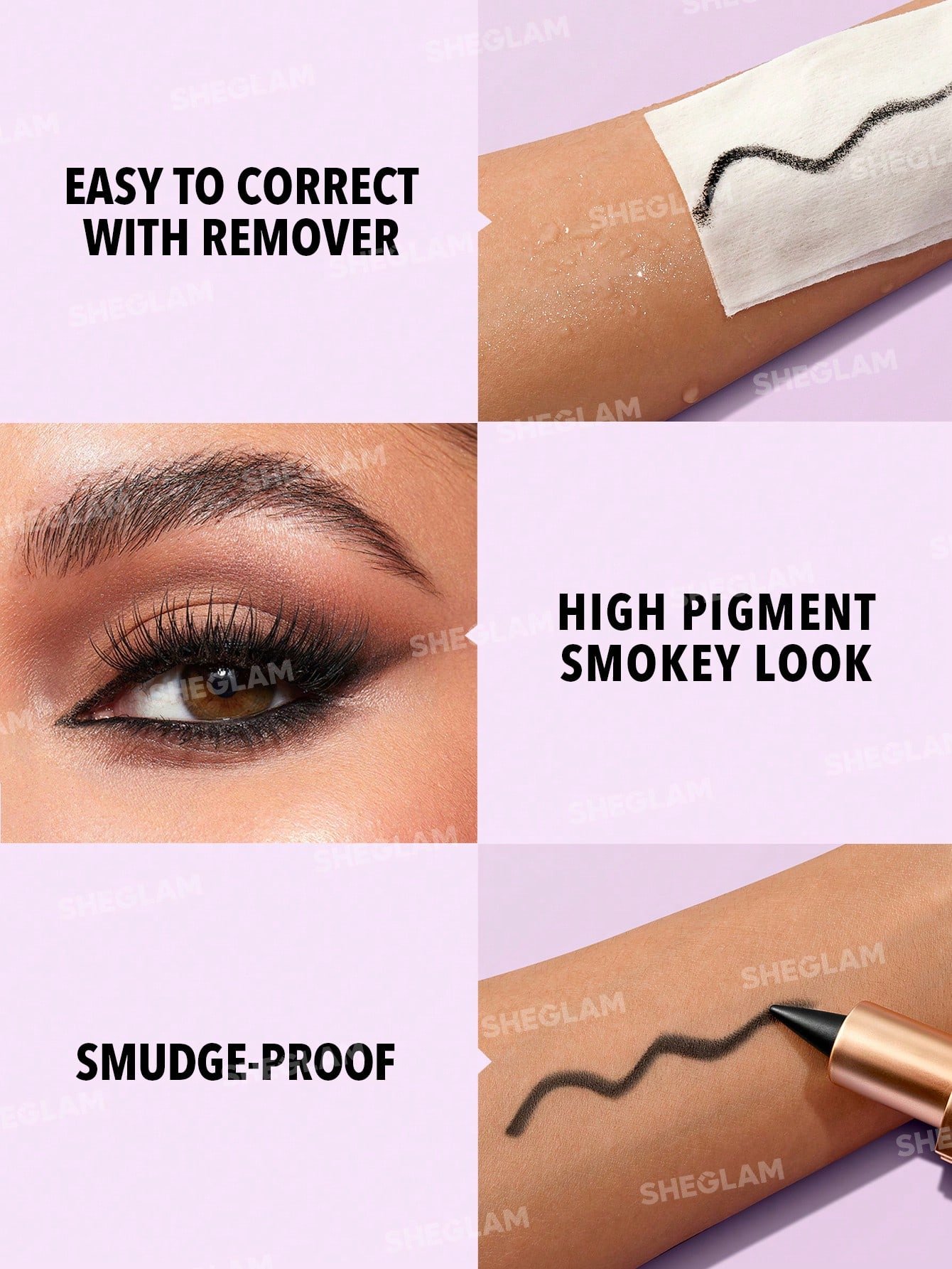 sheglam قلم تحديد العيون غير اللامع من ez glide، قلم تحديد العيون الأسود عالي الصبغة، مقاوم للتلطخ، يدوم طويلاً، فائق الدقة، قابل للمزج، ناعم، مكياج عيون القطة، ، هدية عيد الميلاد، محدد العيون الأسود محدد كحل علامة تجارية جمال مكياج ميكب مستحضرات تجميل لل 6