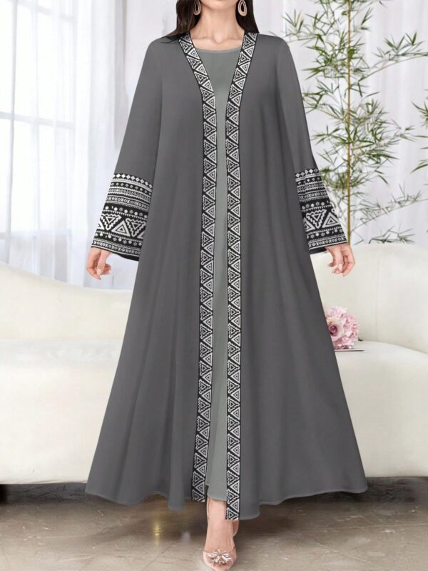 shein najma عباية أنثوية كاجوال طويلة الأكمام مطبوعة بالزهور، ربيع/خريف 2