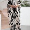 shein lady فستان كاجوال متوسط الطول مطبوع بألوان متباينة للنساء shein lady فستان كاجوال متوسط الطول مطبوع بألوان متباينة للنساء