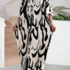 shein lady فستان كاجوال متوسط الطول مطبوع بألوان متباينة للنساء 12