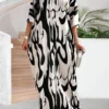 shein lady فستان كاجوال متوسط الطول مطبوع بألوان متباينة للنساء 14