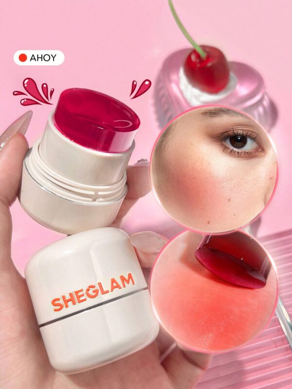 sheglam أحمر شفاه وخدود مرطب من jelly licious أحمر خدود مائي من 4 ألوان، يدوم طويلاً، صبغةة مزدوجة الاستخدام، مكياج للوجه بملمس هلامي حمره بلشر علامة تجارية جمال مكياج ميكب مستحضرات تجميل للنساء الفتيات مثالي لفصل الصيف الربيع مثالي ل y2k أزياء أنيقة عيد 1