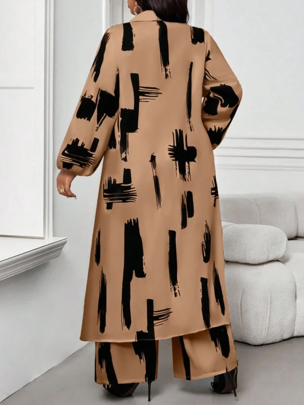 shein lady curve قميص كاجوال أنيق للربيع والصيف والخريف والشتاء، ياقة منسوجة، أكمام بيشوب، جيوب، أكمام طويلة، مقاسات كبيرة، بدلة أنيقة للمكتب والتنقل للربيع والصيف، ملابس صيفية للنساء للعطلات 11