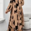 shein lady curve قميص كاجوال أنيق للربيع والصيف والخريف والشتاء، ياقة منسوجة، أكمام بيشوب، جيوب، أكمام طويلة، مقاسات كبيرة، بدلة أنيقة للمكتب والتنقل للربيع والصيف، ملابس صيفية للنساء للعطلات 14