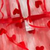 مجموعة روب نسائية مثيرة من الشبك المزهر قطعتين، مجموعة ملابس داخلية مزينة بربطة أمامية 10