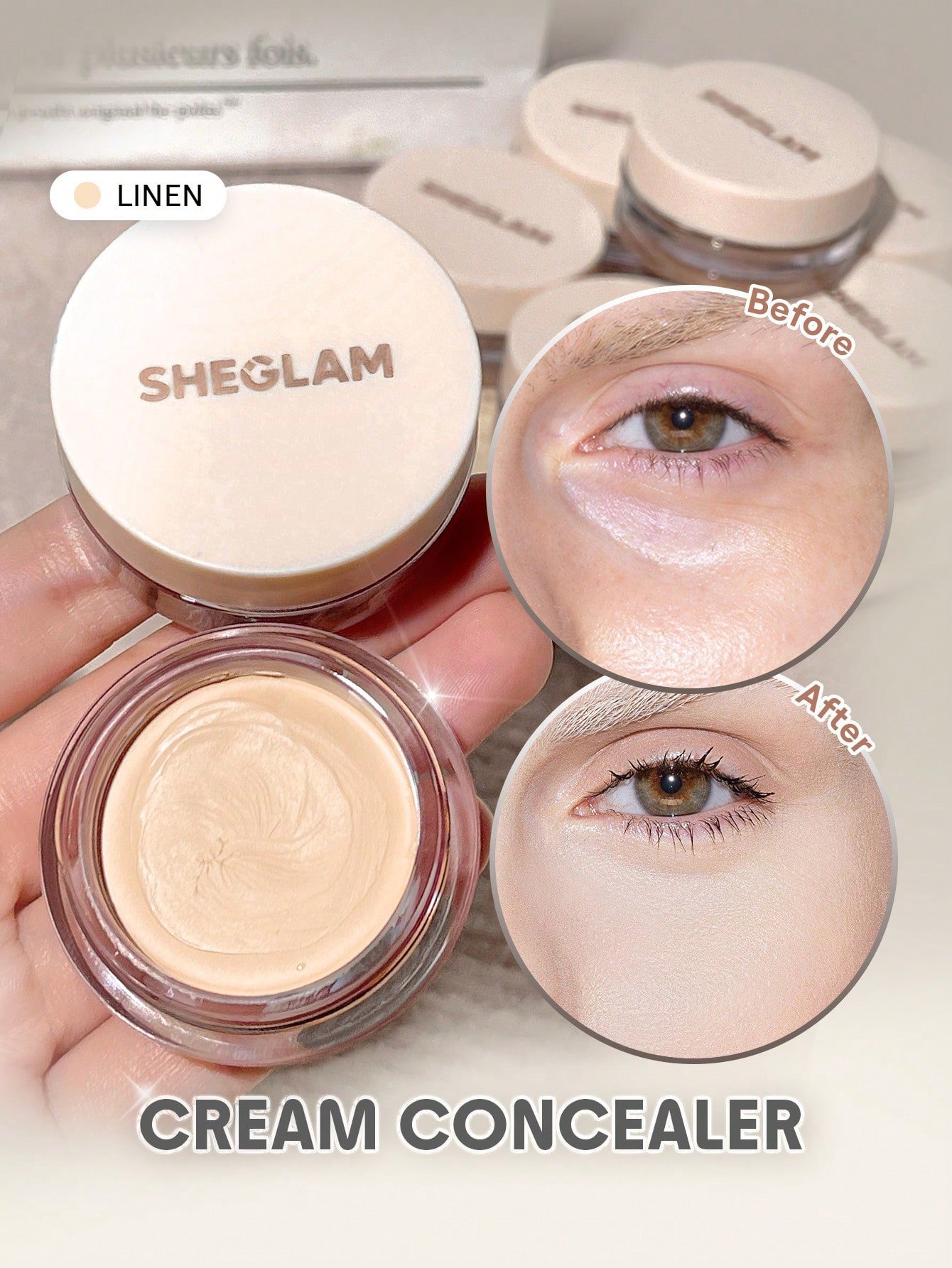 sheglam كريم إخفاء العيوب rapid retouch cream concealer linen كريم إخفاء العيوب rapid retouch cream concealer linen كريم إخفاء العيوب full cover cream concealer يدوم طويلاً مفتح/مُشرق تغطية كاملة/تغطية عالية مصحح خفيف الوزن يدوم طوال اليوم كونسيلر علامة ت 1