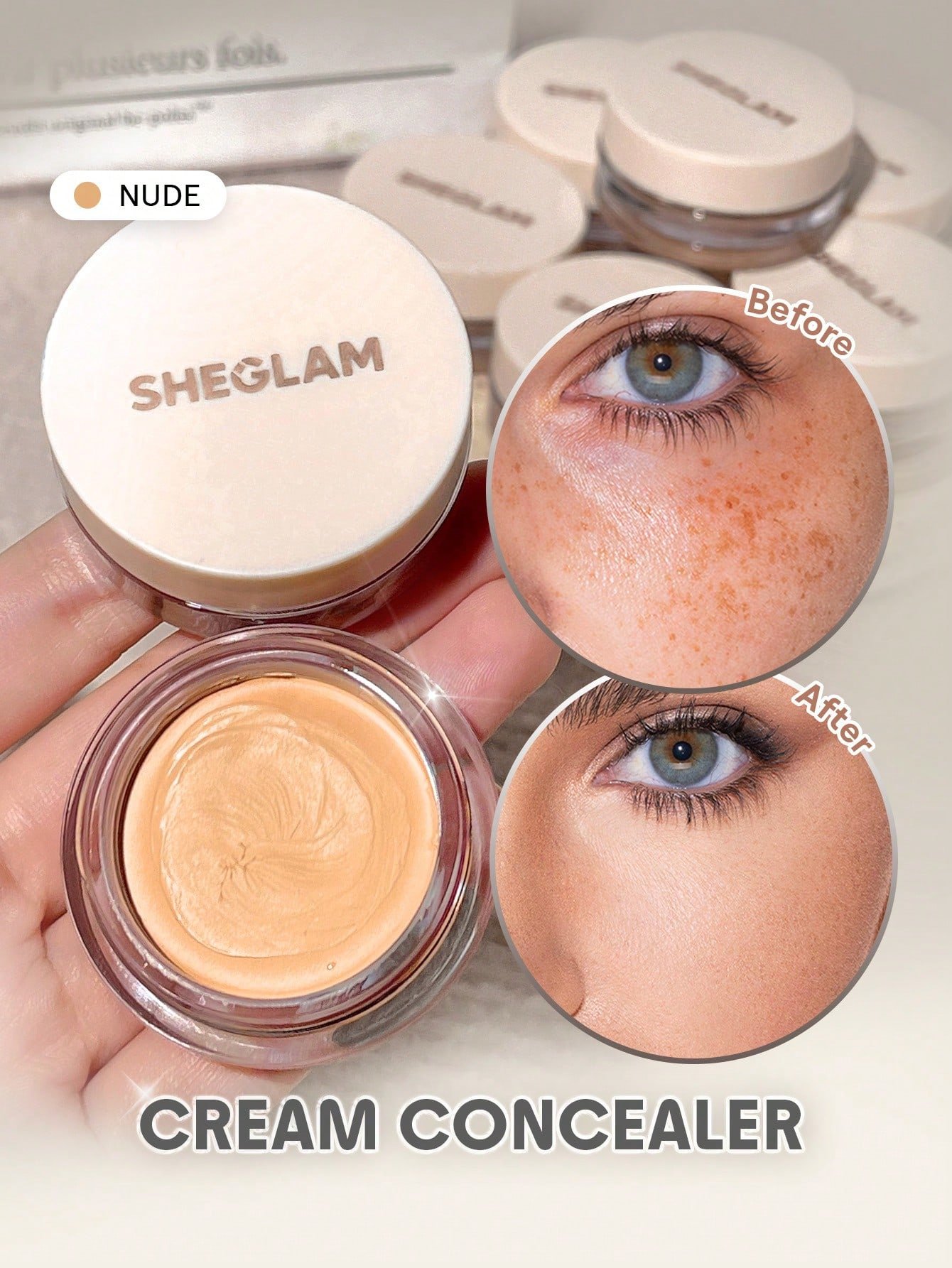 sheglam كريم إخفاء العيوب rapid retouch cream concealer linen كريم إخفاء العيوب rapid retouch cream concealer linen كريم إخفاء العيوب full cover cream concealer يدوم طويلاً مفتح/مُشرق تغطية كاملة/تغطية عالية مصحح خفيف الوزن يدوم طوال اليوم كونسيلر علامة ت 4