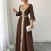 elenzga فستان نسائي أنيق بقصات الشراشيب والترتر المرقعة 16