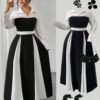 shein elenzya فستان نسائي أنيق بياقة مربوطة وأكمام طويلة، فستان نسائي، ملابس رسمية نسائية، فساتين نسائية أنيقة، طقم ملابس نسائية كلاسيكي أنيق 1