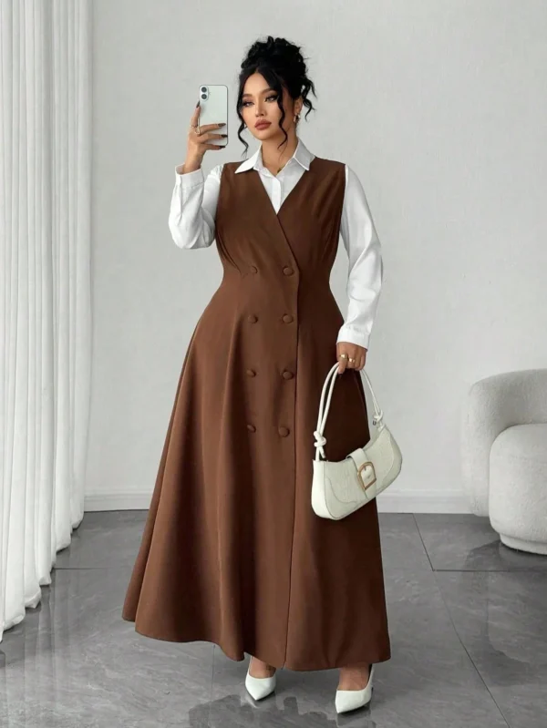 elenzga فستان ماكسي للسيدات ذوات الحجم الكبير مزين بأزرار بتصميم عملة نقدية قديمة، مناسب للعودة إلى المدرسة، التخرج، عيد الحب، مهرجان الموسيقى، عيد الأم، عيد الهالوين، ، عيد الفصح، اليوم الوطني، حفل التخرج، حفلة المواعدة، موسم الزفاف، الرحلات الخارجية 8
