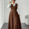 elenzga فستان ماكسي للسيدات ذوات الحجم الكبير مزين بأزرار بتصميم عملة نقدية قديمة، مناسب للعودة إلى المدرسة، التخرج، عيد الحب، مهرجان الموسيقى، عيد الأم، عيد الهالوين، ، عيد الفصح، اليوم الوطني، حفل التخرج، حفلة المواعدة، موسم الزفاف، الرحلات الخارجية 13