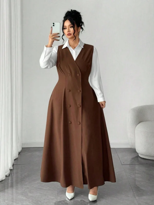 elenzga فستان ماكسي للسيدات ذوات الحجم الكبير مزين بأزرار بتصميم عملة نقدية قديمة، مناسب للعودة إلى المدرسة، التخرج، عيد الحب، مهرجان الموسيقى، عيد الأم، عيد الهالوين، ، عيد الفصح، اليوم الوطني، حفل التخرج، حفلة المواعدة، موسم الزفاف، الرحلات الخارجية 13