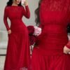 elenzga فستان نسائي ضيق مطرز بالدانتيل مناسب للخريف/الشتاء، متعدد الاستخدامات للخروجات والسهرات والحفلات والمناسبات 3