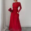 elenzga فستان نسائي ضيق مطرز بالدانتيل مناسب للخريف/الشتاء، متعدد الاستخدامات للخروجات والسهرات والحفلات والمناسبات 7
