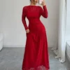 elenzga فستان نسائي ضيق مطرز بالدانتيل مناسب للخريف/الشتاء، متعدد الاستخدامات للخروجات والسهرات والحفلات والمناسبات 10