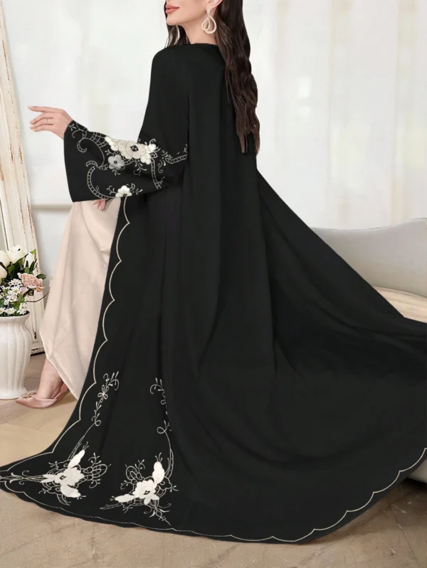 shein najma عباية أنثوية كاجوال طويلة الأكمام مطبوعة بالزهور، ربيع/خريف 8