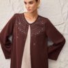 al najma عباءة نسائية أنيقة مزينة بالراين للحفلات 2