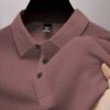 manfinity casualcool قميص بولو كاجوال للرجال ذو لون واحد بأزرار أمامية وأكمام قصيرة 10