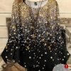 emery rose قميص نسائي كاجوال بطبعات كاملة الجسم وياقة مستديرة وأكمام ثلاثة أرباع فضفاض، مناسب للخريف والشتاء 1