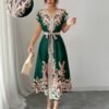 elenzga فستان مطبوع بطراز بوهيمي رومانسي للعطلات للنساء 1