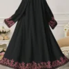 shein najma عباية عربية كاجوال طويلة الأكمام مطبوعة بطباعة رقمية زهرية للنساء ذوات الحجم الكبير، للربيع والخريف 8