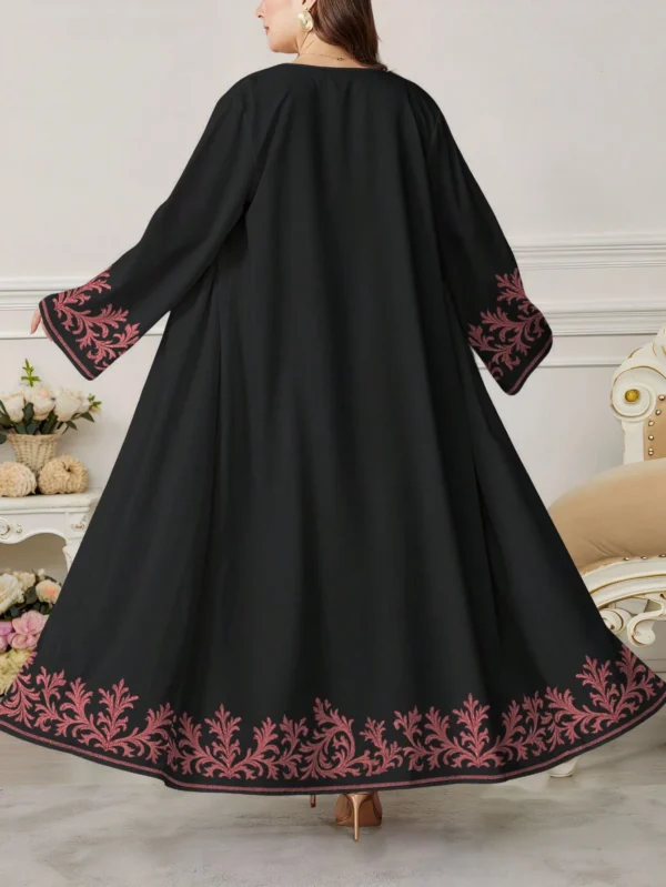 shein najma عباية عربية كاجوال طويلة الأكمام مطبوعة بطباعة رقمية زهرية للنساء ذوات الحجم الكبير، للربيع والخريف 8