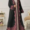 shein najma عباية عربية كاجوال طويلة الأكمام مطبوعة بطباعة رقمية زهرية للنساء ذوات الحجم الكبير، للربيع والخريف 9