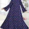 shein najma عباية أنثوية كاجوال طويلة الأكمام مطبوعة بالزهور، للربيع والخريف 7