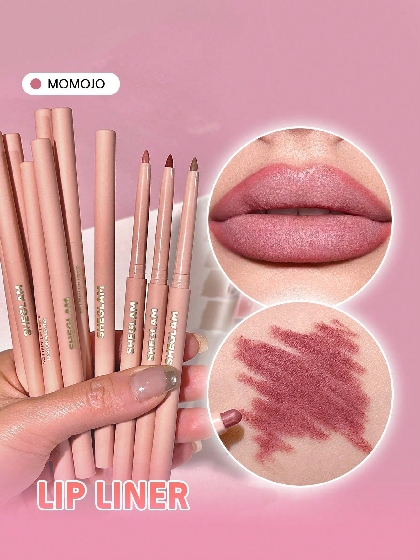 sheglam قلم تحديد الشفاه so lippy قلم تحديد الشفاه الكريمي غير اللامع misty rose ذو الصبغة العالية لا يتلاشى بسهولة، ناعم كالحرير، لون غير لامع، مكياج الشفاه، حفلة عيد الميلاد ، قلم تحديد الشفاه روج محدد قوس شفايف علامة تجارية جمال مكياج ميكب مستحضرات تجم 3