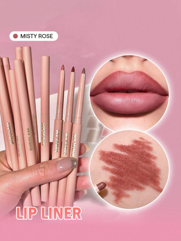 sheglam قلم تحديد الشفاه so lippy قلم تحديد الشفاه الكريمي غير اللامع misty rose ذو الصبغة العالية لا يتلاشى بسهولة، ناعم كالحرير، لون غير لامع، مكياج الشفاه، حفلة عيد الميلاد ، قلم تحديد الشفاه روج محدد قوس شفايف علامة تجارية جمال مكياج ميكب مستحضرات تجم 4