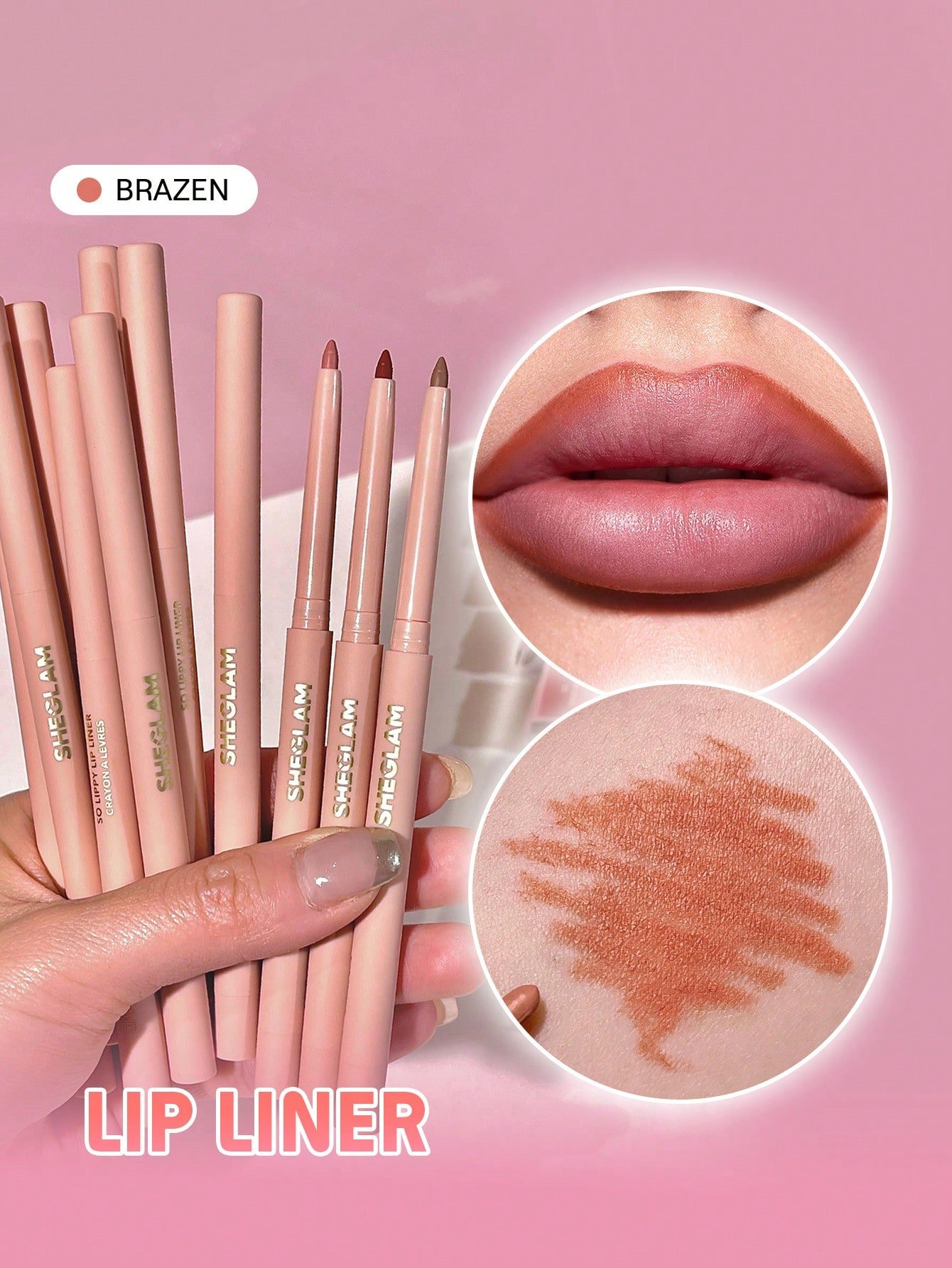 sheglam قلم تحديد الشفاه so lippy قلم تحديد الشفاه الكريمي غير اللامع misty rose ذو الصبغة العالية لا يتلاشى بسهولة، ناعم كالحرير، لون غير لامع، مكياج الشفاه، حفلة عيد الميلاد ، قلم تحديد الشفاه روج محدد قوس شفايف علامة تجارية جمال مكياج ميكب مستحضرات تجم 6