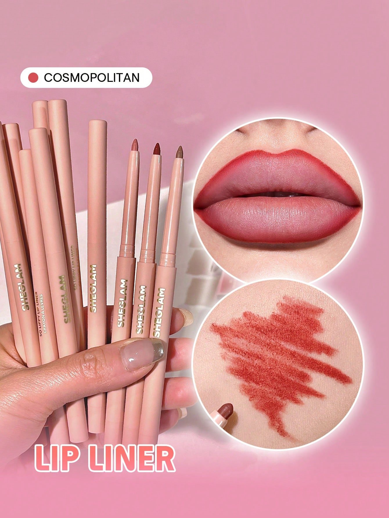 sheglam قلم تحديد الشفاه so lippy قلم تحديد الشفاه الكريمي غير اللامع misty rose ذو الصبغة العالية لا يتلاشى بسهولة، ناعم كالحرير، لون غير لامع، مكياج الشفاه، حفلة عيد الميلاد ، قلم تحديد الشفاه روج محدد قوس شفايف علامة تجارية جمال مكياج ميكب مستحضرات تجم 12