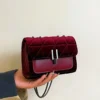 حقيبة كتف سلسلة أنيقة للنساء، حقيبة جلد pu مبطنة متقاطعة الجسم، حقيبة رسول إبط فاخرة بسيطة، بنمط مربعات، قابلة للغسل في الغسالة بطانة بوليستر 15