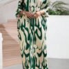 shein lady فستان كاجوال متوسط الطول مطبوع بألوان متباينة للنساء 2