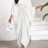 shein lady فستان نسائي كاجوال فضفاض بأكمام على شكل خفاش، لون أحادي، لإطلالات العطلات والرحلات، ملابس نسائية بوهيمية/بوهيمية/بوهو 5