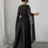 shein raffinéa فستان نسائي بياقة مربعة وأكمام طويلة، تصميم أكمام مخرمة، تأثير أكمام جرس، طباعة رقمية بتصميم حرف t شكل خط a، مناسب للاستخدام اليومي والحفلات والعطلات، بطراز 2