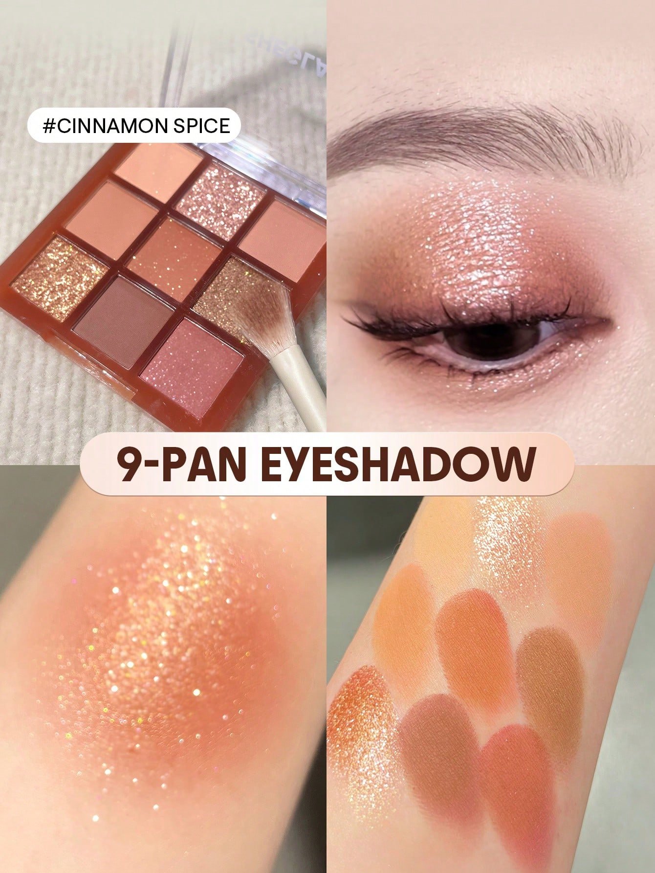 sheglam cinnamon spice باليت ظلال عيون 9 ألوان علامة تجارية جمال مكياج ميكب مستحضرات تجميل للنساء الفتيات مثالي لفصل الصيف الربيع مثالي ل y2k أزياء أنيقة عيد الأم هدية حفلة جاهز أفضل لون 3