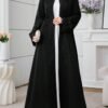 al najma عبايات رداء طويل فضفاض مناسب للنساء مع تطريز دانتيل، للارتداء اليومي 3