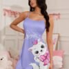 shein قميص نوم نسائي بطبعة قطة وفيونكة بطراز ins جميل 1