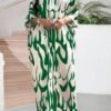 shein lady فستان كاجوال متوسط الطول مطبوع بألوان متباينة للنساء 1