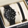ساعة كاجوال رجالية بعقارب كوارتز مع سوار مضفر من البولي يوريثان، مناسبة للارتداء اليومي، هدية عيد ميلاد، حفلة، تجمع عطلة، هدية مثالية لنفسك أو أصدقائك. لا يوجد صندوق تغليف 3