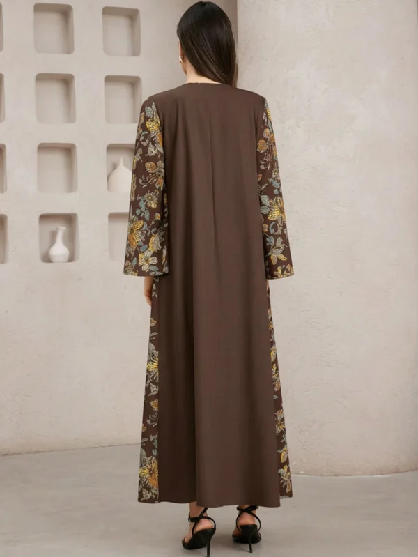 al najma فستان أنيق بأكمام طويلة مطبوع بالزهور للنساء 9